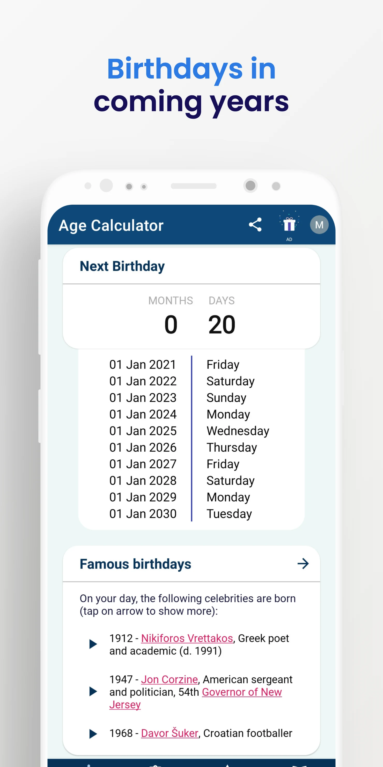 Age Calculator - Date of Birth screenshot