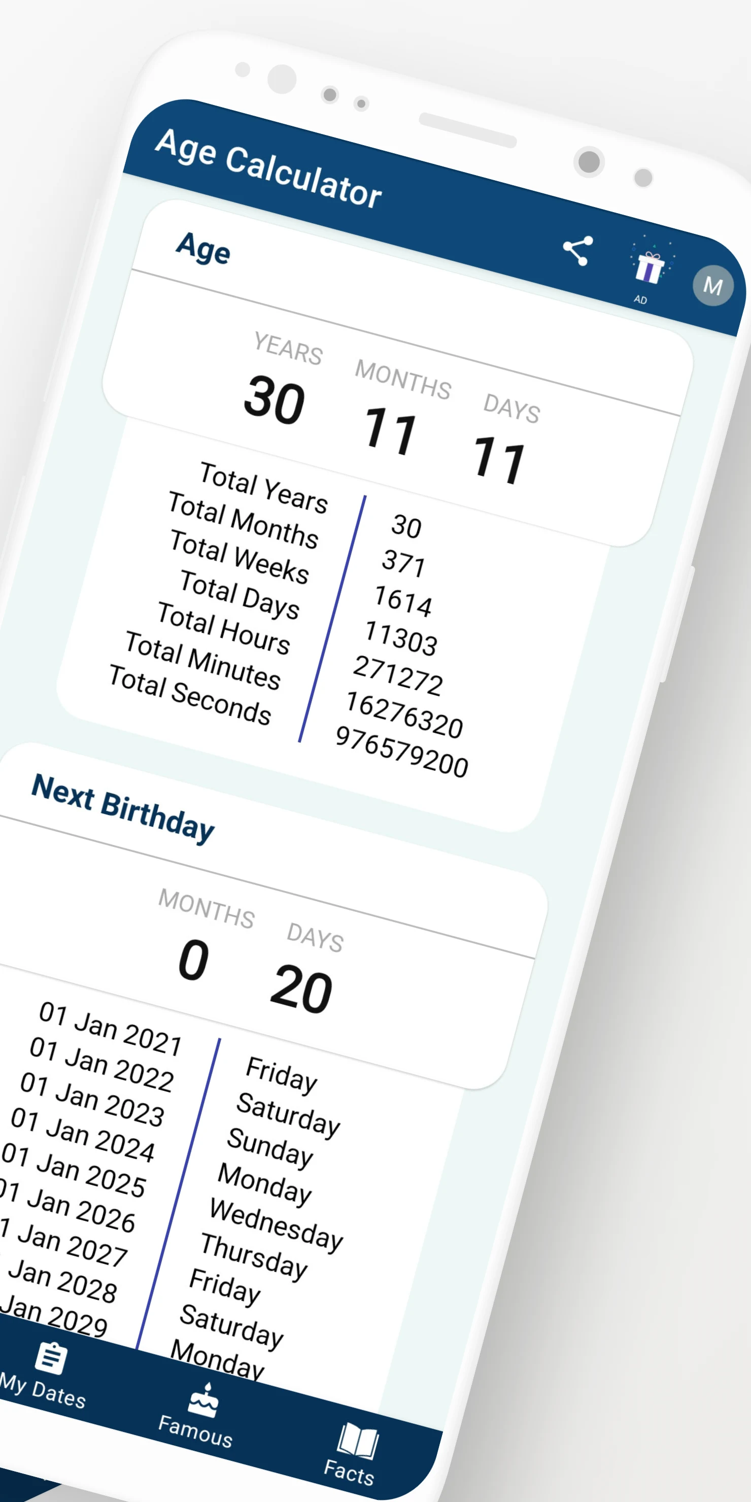 Age Calculator - Date of Birth screenshot